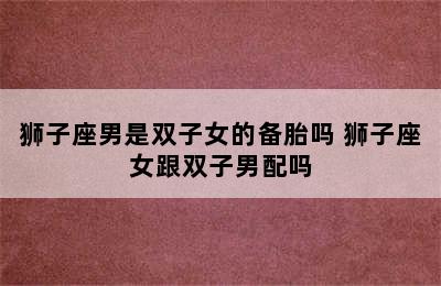 狮子座男是双子女的备胎吗 狮子座女跟双子男配吗